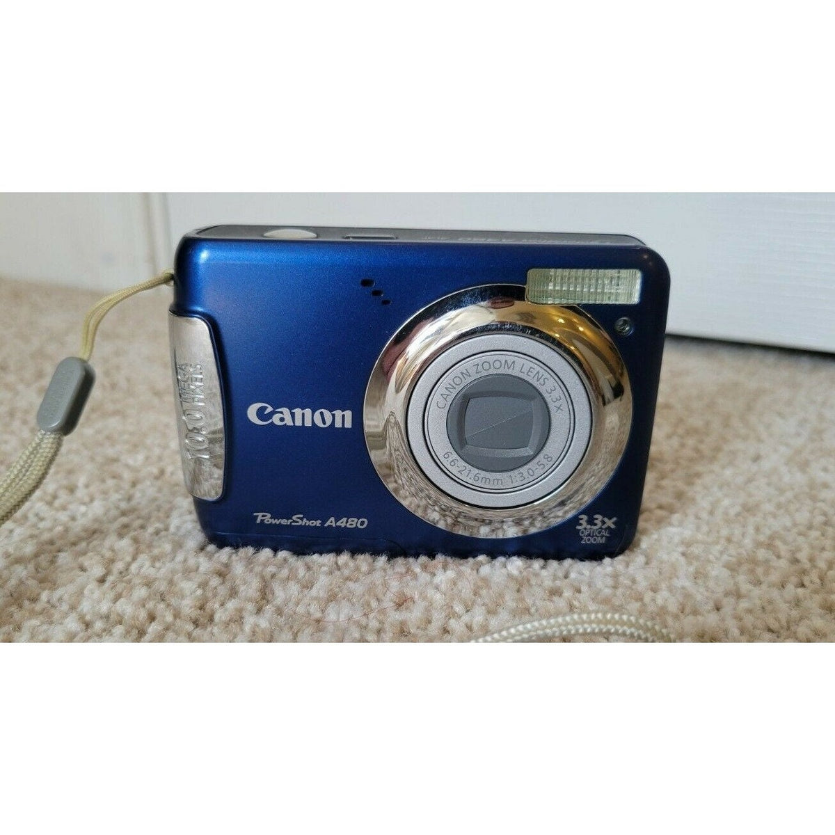 Canon PowerShot A480 10.0MP 3.3X Compact Digital Camera - Blue