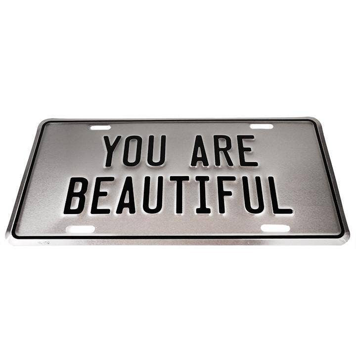 You are Beautiful Vanity Plate Gift Ideas Inspirational Decor Daily Affirmations License Tags