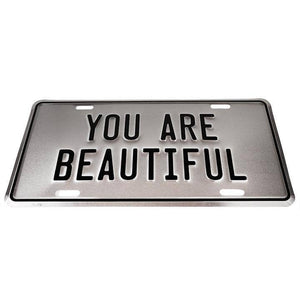 You are Beautiful Vanity Plate Gift Ideas Inspirational Decor Daily Affirmations License Tags