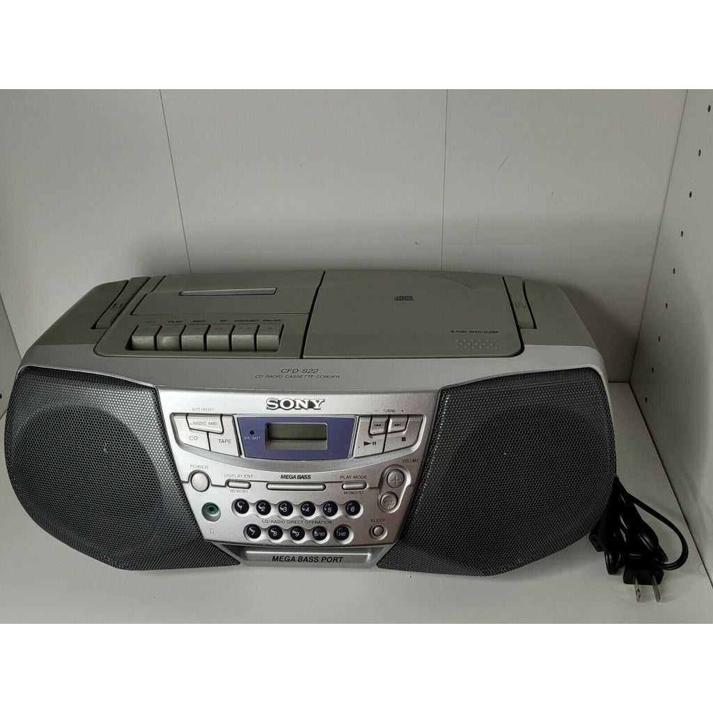 Sony Cfd-S22 Mega Bass CD Player AM FM Radio Cassette Boombox