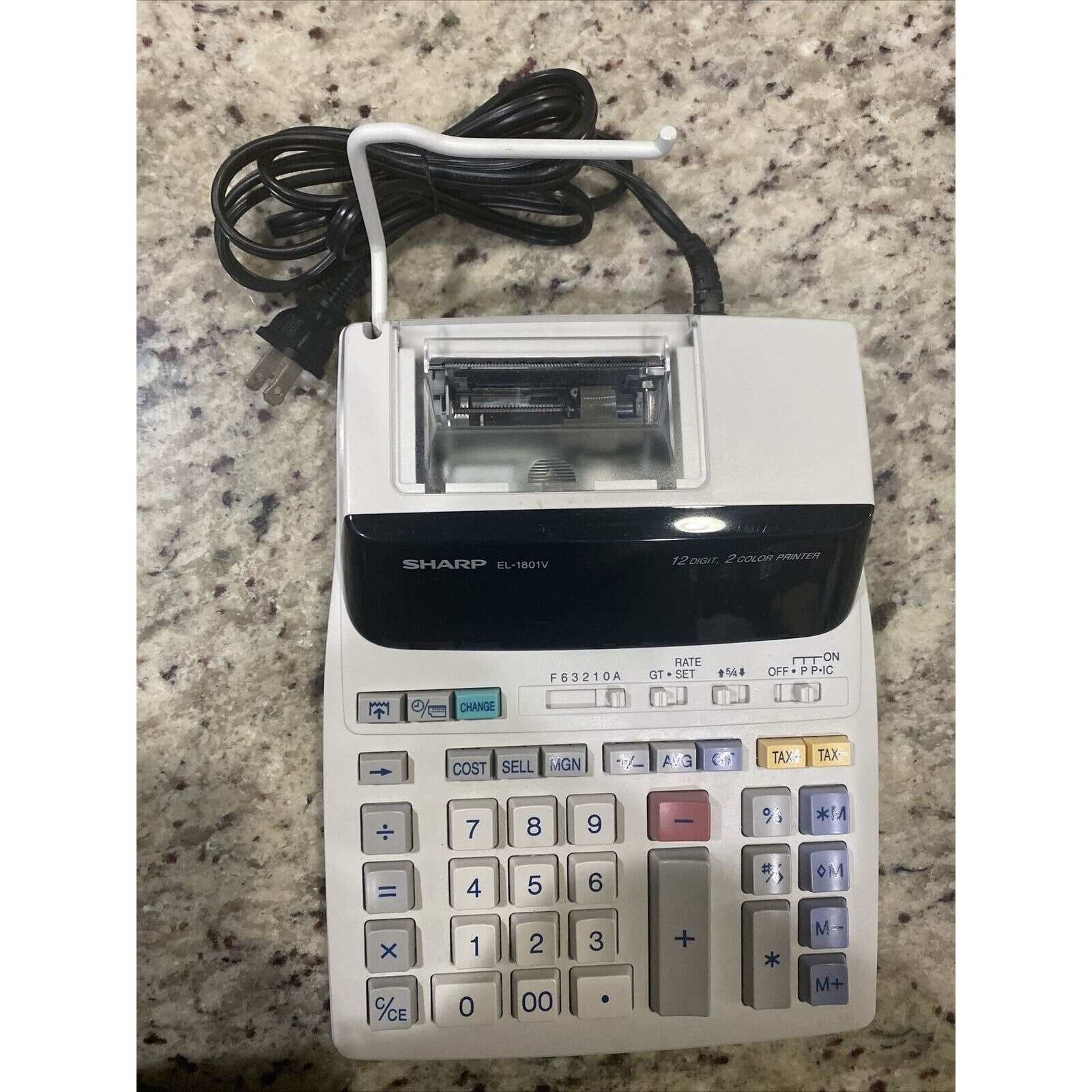 Sharp EL-1801V Printing Calculator 12 Digit 2 Color Adding Machine