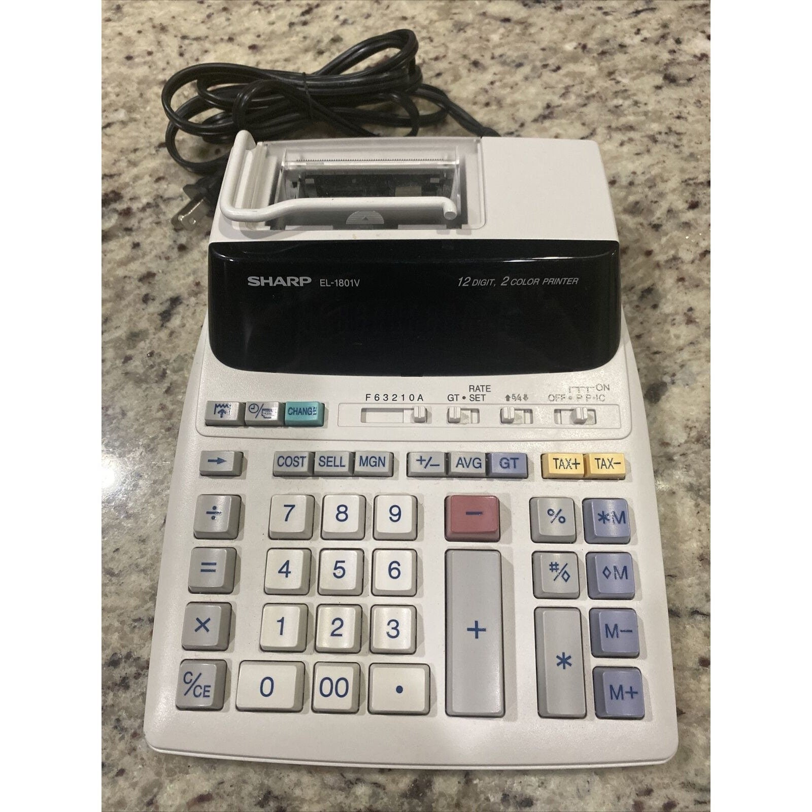 Sharp EL-1801V Printing Calculator 12 Digit 2 Color Adding Machine