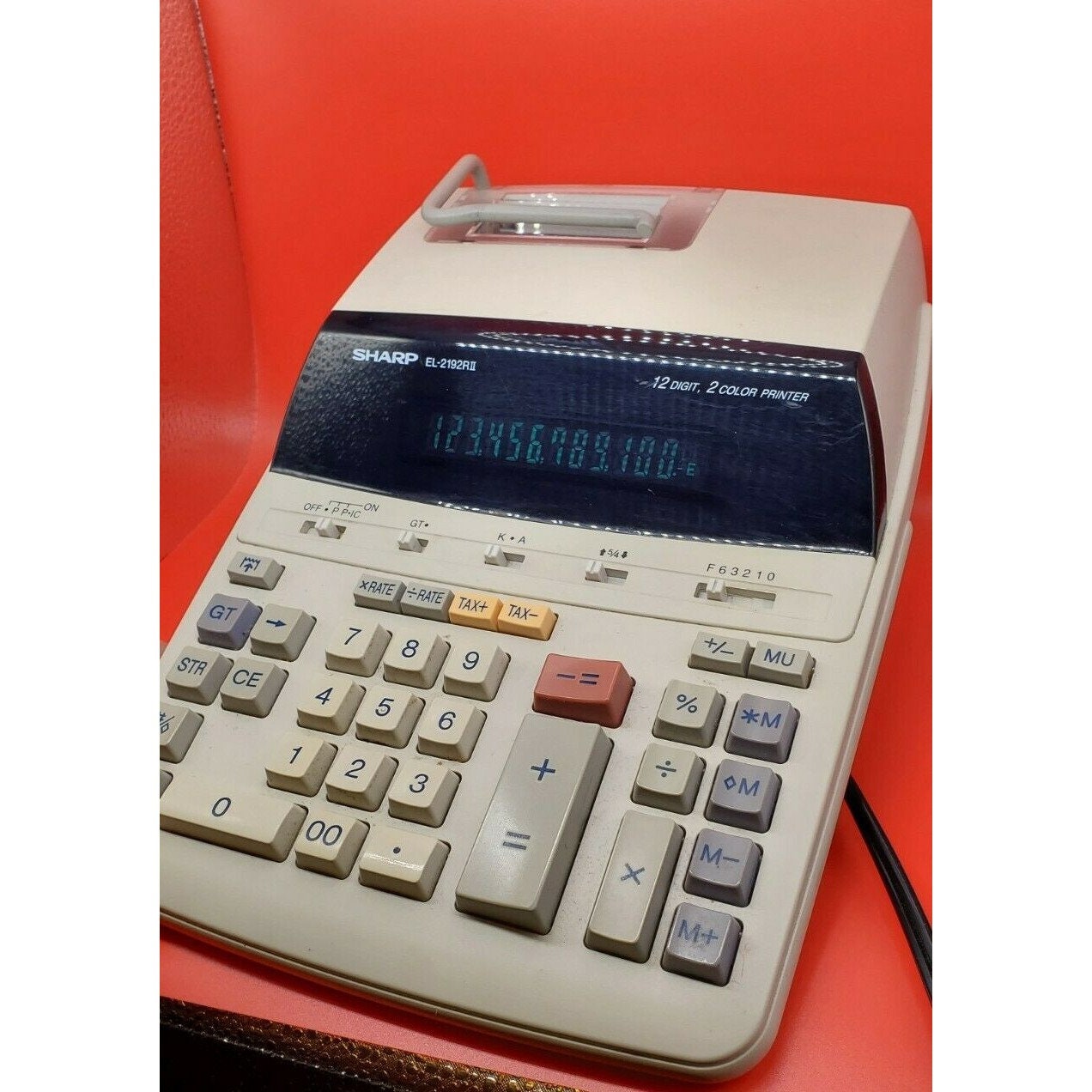 Sharp EL-2192RII 12 Digital Display 2 Color Printing Calculator Adding Machine