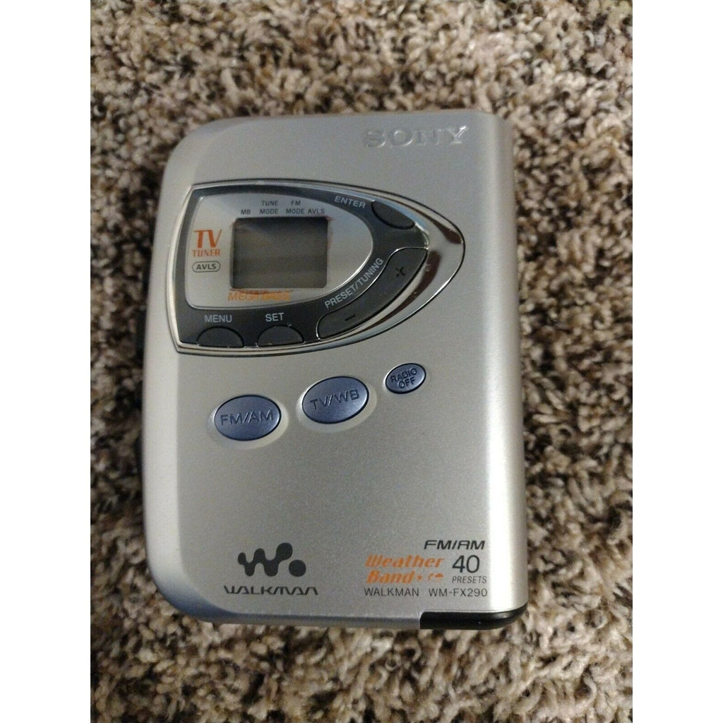 Sony Walkman Wm-Fx290 Digital Tuning TV/Weather FM/AM Stereo Cassette - Silver