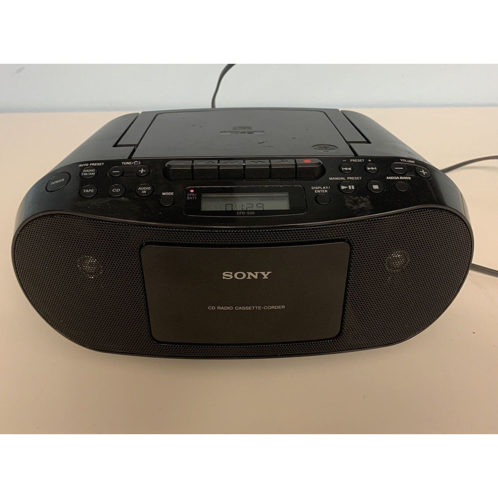 Sony Boombox Cfd-S50 AM/FM Stereo, CD Player, Cassette Player/Recorder