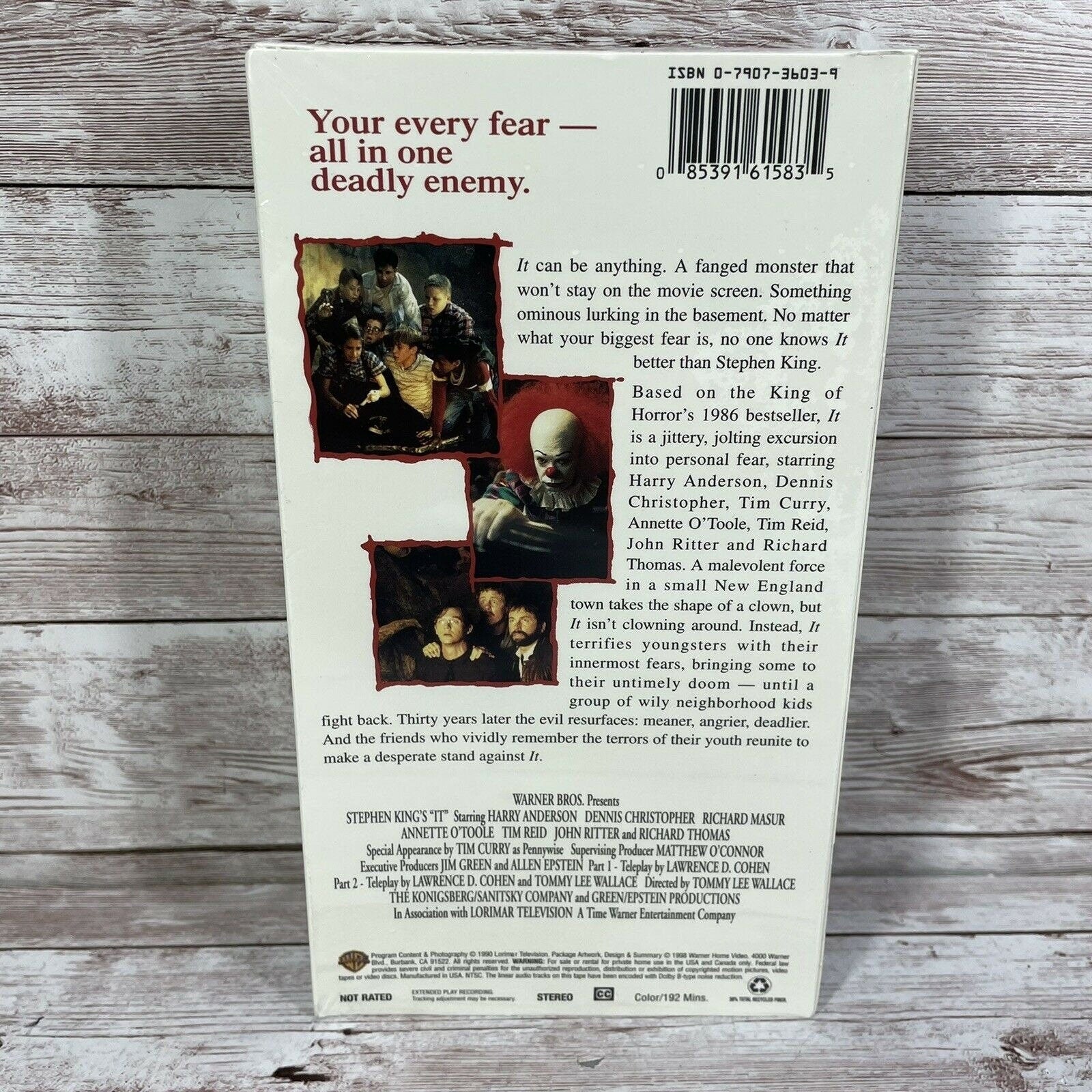VTG Stephen King's: IT (VHS) John Ritter Not Rated 1990 16158 Sealed New Horror
