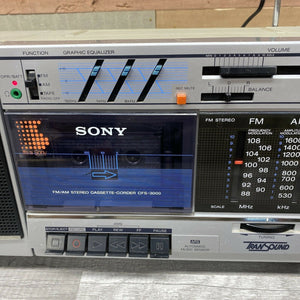 Sony CFS-3000 Stereo Boombox 1980s Tape, Cassette, AM/FM Radio