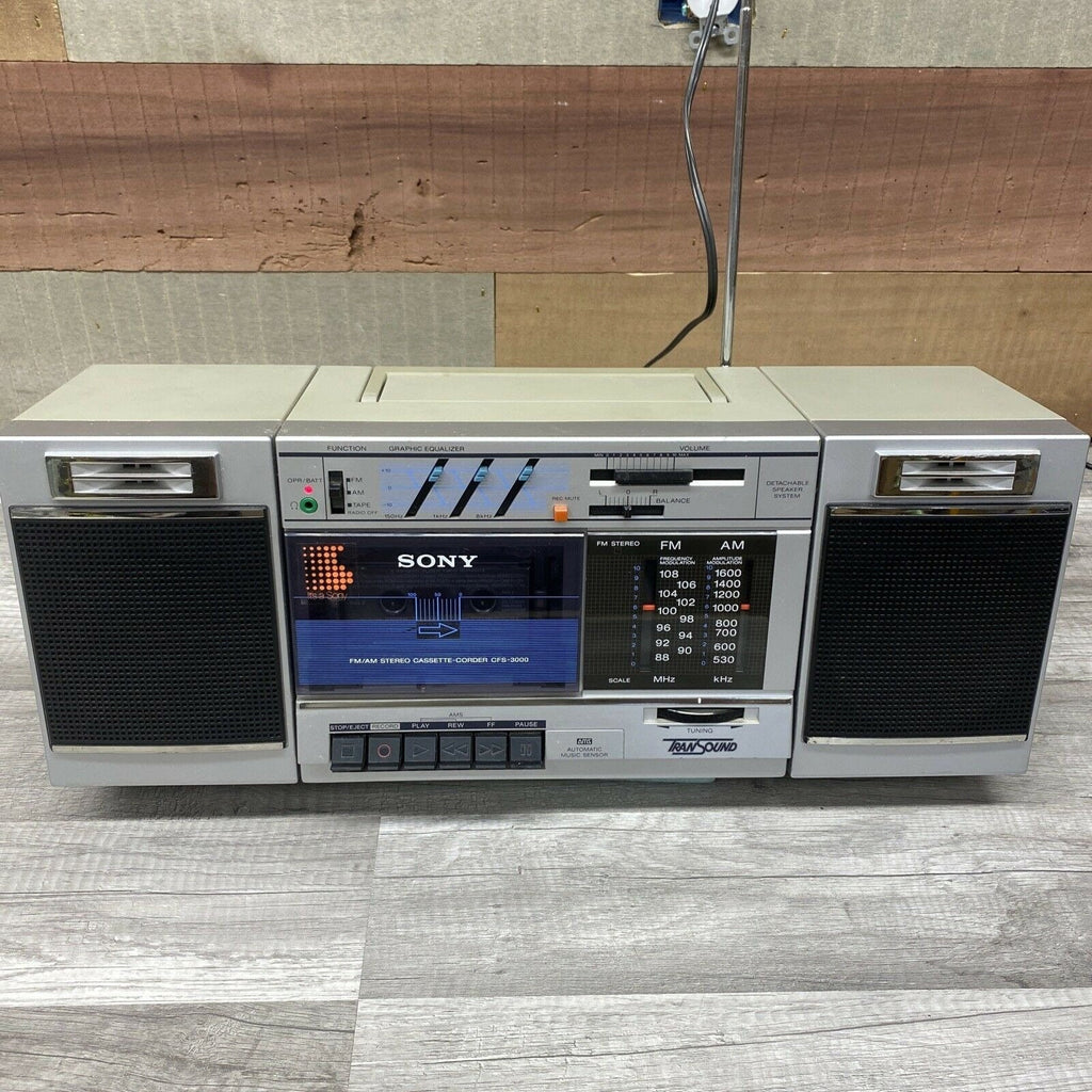 Sony CFS-3000 Stereo Boombox 1980s Tape, Cassette, AM/FM Radio