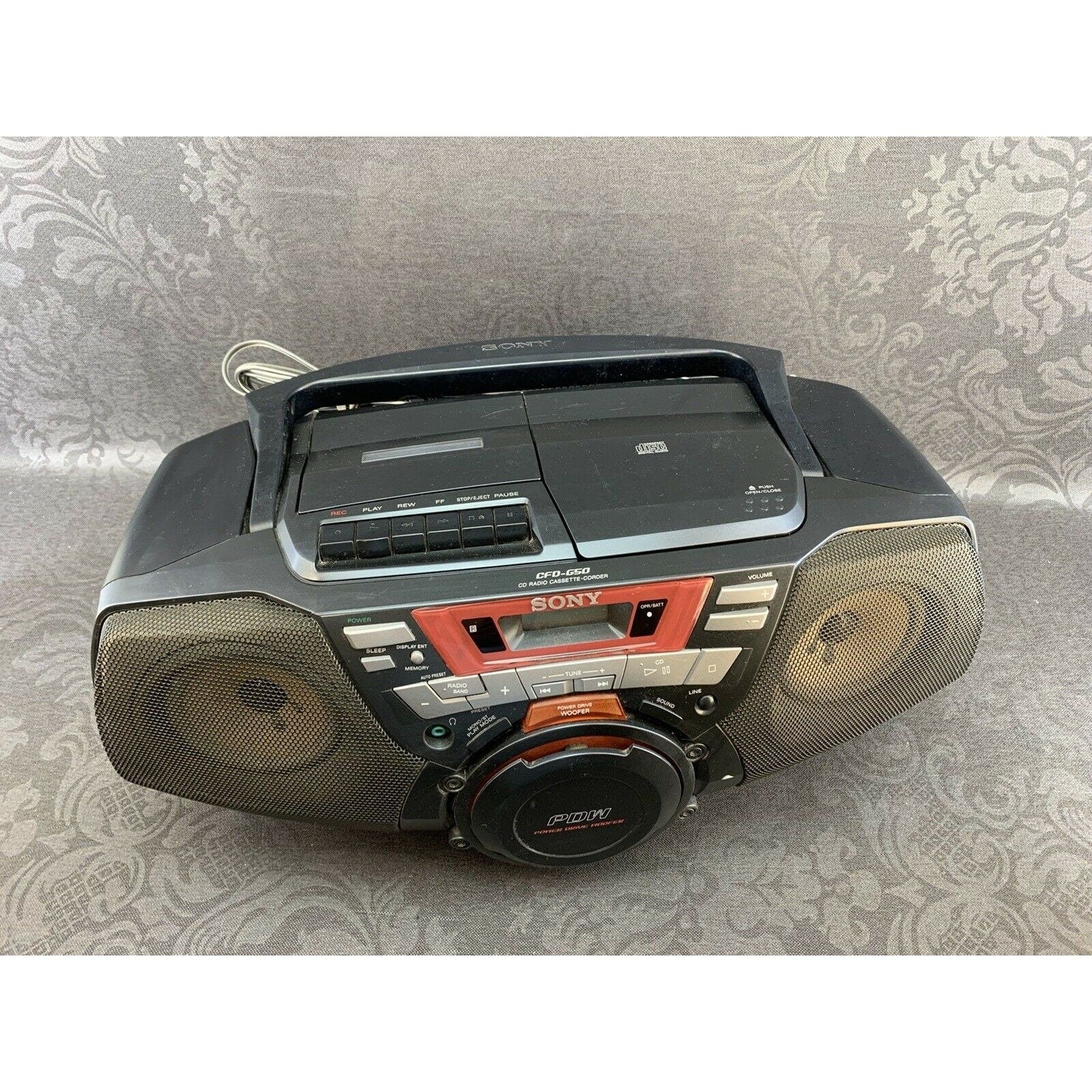 Sony CD/Radio/Cassette Boombox Portable Stereo CFD-G50 Woofer