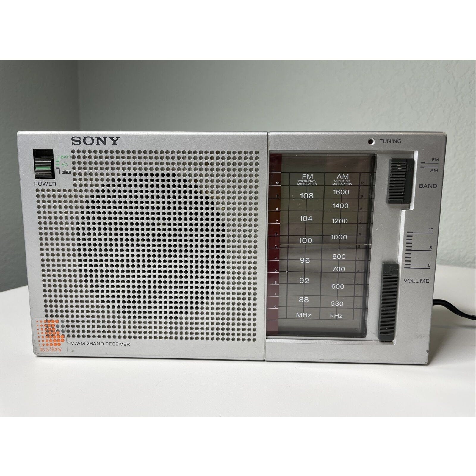 Sony ICF-710W FM/AM 2 Band Portable Radio Powered