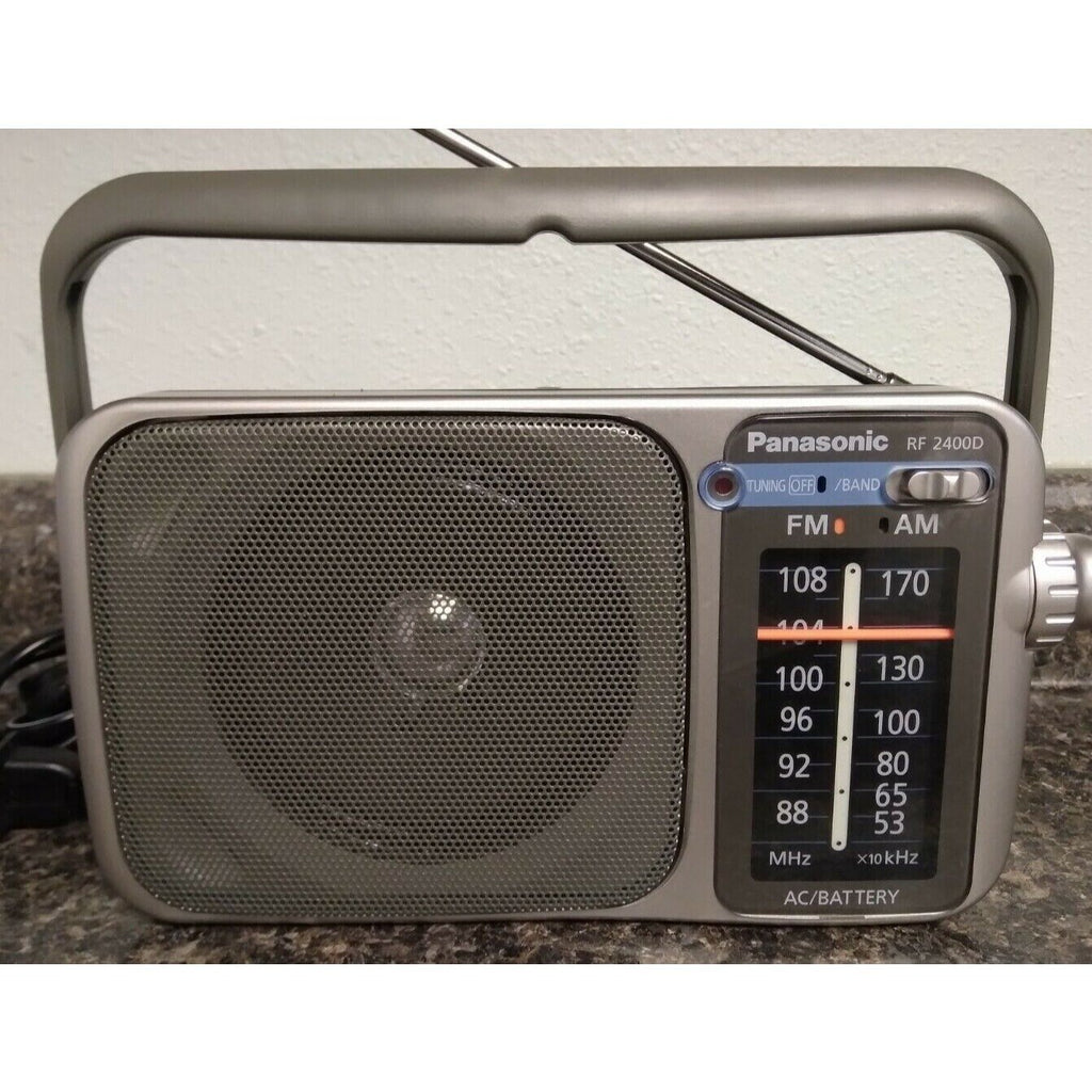 Panasonic Portable Am FM Radio Battery Operated Analog AC Power Silver RF-2400D