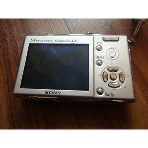 SONY Cyber-shot DSC-T5 5.1MP silver Digital Camera, battery & charger