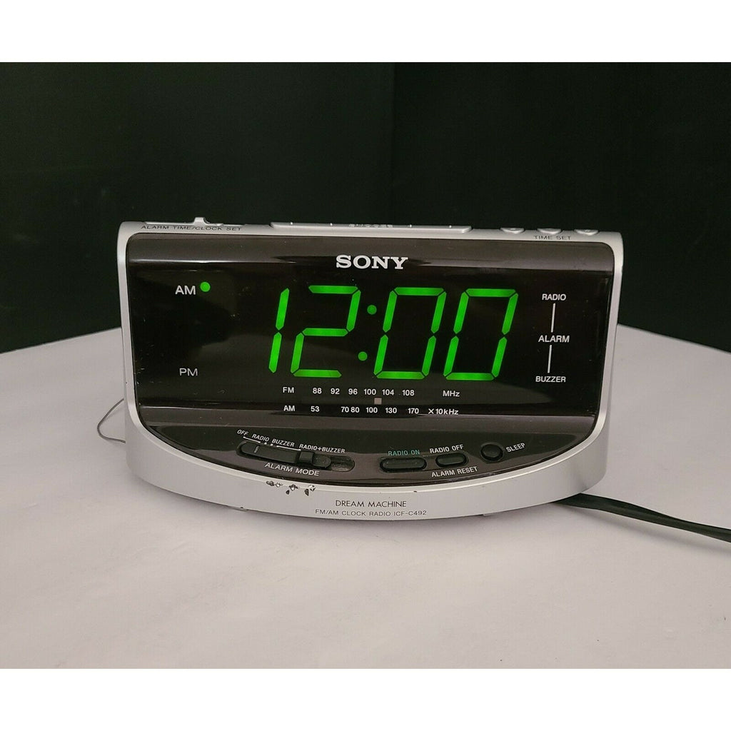 SONY Dream Machine Large Display Clock Am/FM Radio Dual Alarm ICF-C492