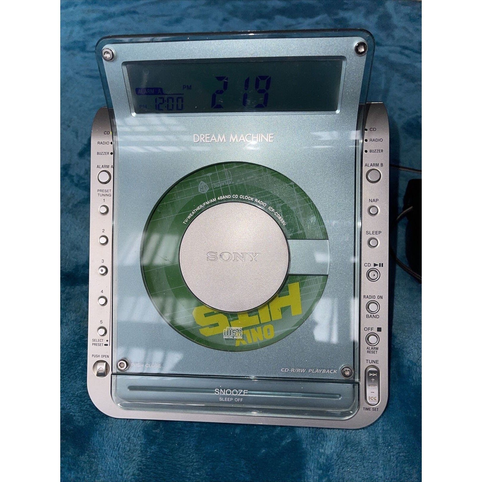 Sony Dream Machine CD Clock Radio Model ICF-CD855V