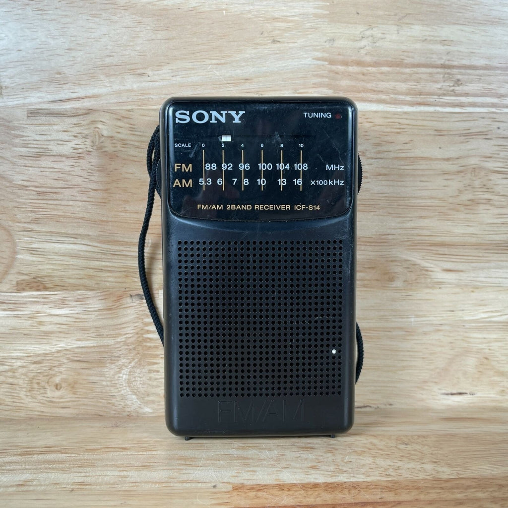 Sony ICF-S14 Black AM/FM 2 Band Receiver 108 MHz Handy Portable Radio