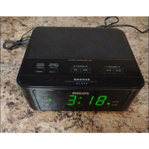 Black Philips Digital Tuning LED Dual/2 Alarm Clock & FM Radio Model# AJ3116M/37