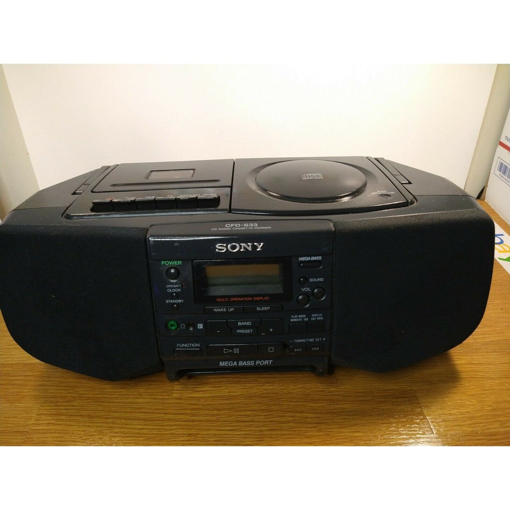 Sony CFD-S33 Am/Fm Radio CD Cassette Stereo Player Mega Bass Portable Boombox