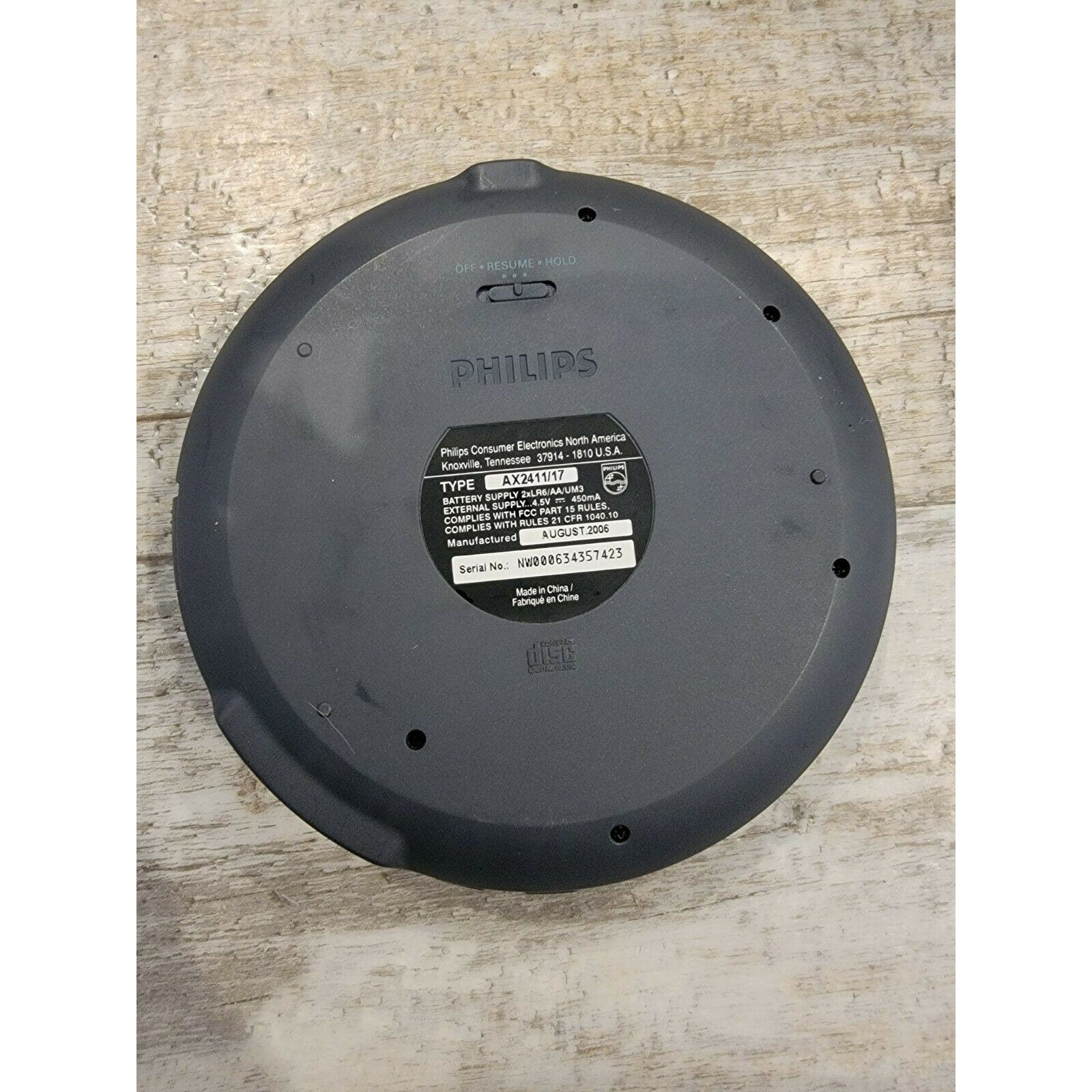 Philips Portable CD Ax2411/17 Jogproof Cd-R CD-RW Walkman Player