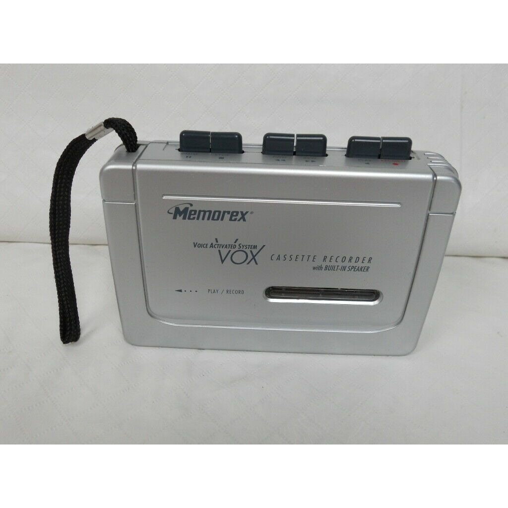 Memorex MB1055 Cassette Recorder VOX Voice Activated System Silver Speaker